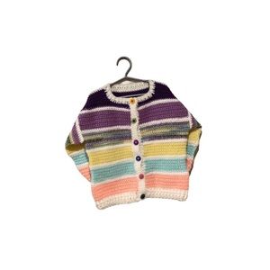 Handmade Multicoloured Knit Cardigan - Toddler’s Size 5T